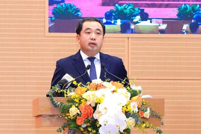 Bí thư Thành ủy Hà Nội Trần Đức Thắng phát biểu tại buổi lễ (Ảnh: Viết Thành).