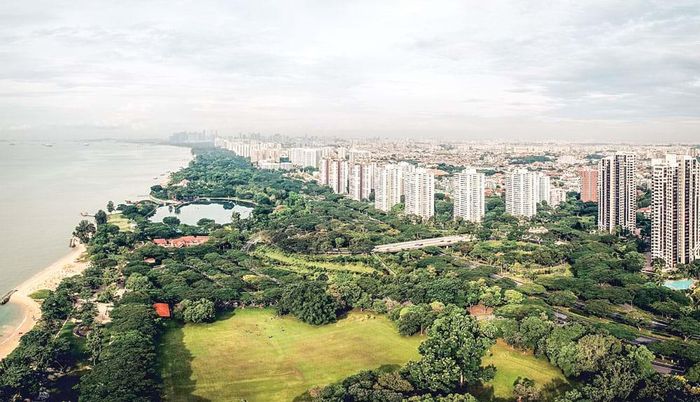 Dự án Long Island ở bờ Đông Singapore nhằm bảo vệ đường bờ biển. Ảnh: Christian Chen
