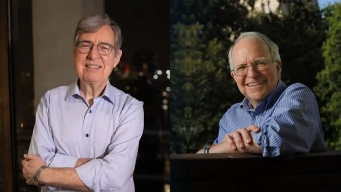 Hai giáo sư người Mỹ, Robert E. Hall và Michael Woodford là đồng chủ nhân giải Nobel Kinh tế 2026. Ảnh uz.kursiv