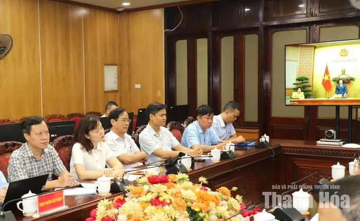 Đại biểu dự hội nghị tại điểm cầu tỉnh Thanh Hóa.
