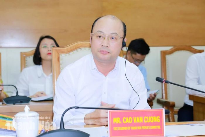 Phó Chủ tịch UBND tỉnh Cao Văn Cường phát biểu tại buổi làm việc.