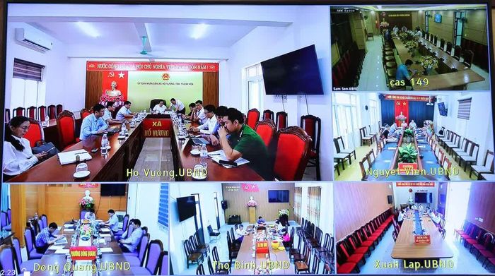 Các điểm cầu dự hội nghị (Ảnh chụp màn hình).