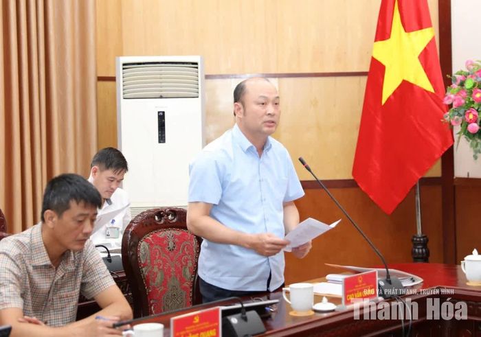 Phó Chủ tịch UBND tỉnh Cao Văn Cường phát biểu tại hội nghị.