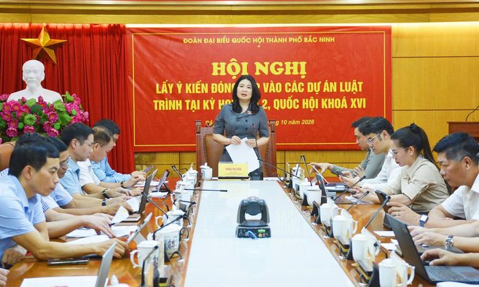 Đồng chí Trần Thị Vân chủ trì hội nghị.