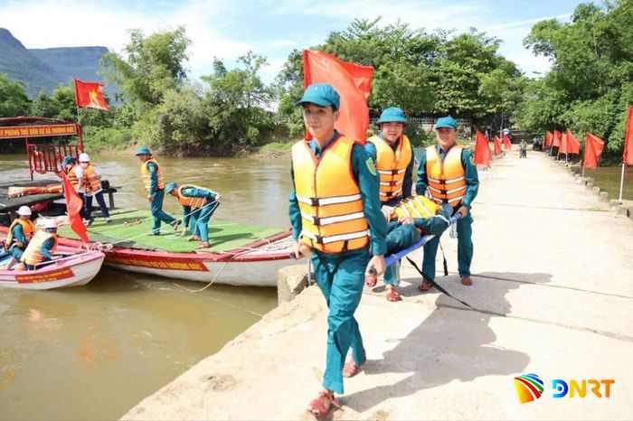 Tình huống diễn tập phòng thủ dân sự tại xã Thượng Đức.