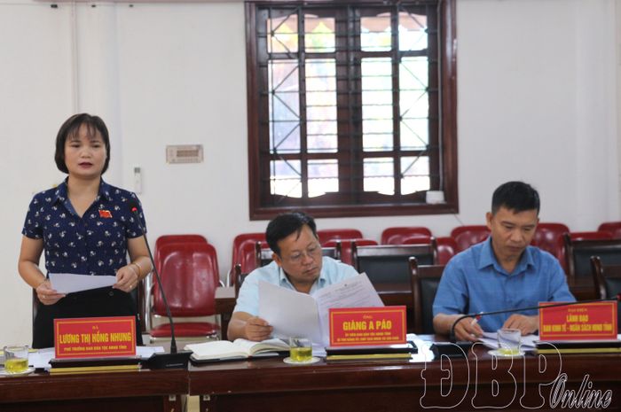 Thành viên đoàn giám sát đề nghị xã làm rõ một số nội dung của các dự án hỗ trợ phát triển sản xuất.