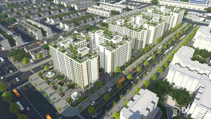 Mô hình Khu chung cư nhà ở xã hội trên khu đất 2,1ha tại xã Phước An. Ảnh: ĐVCC