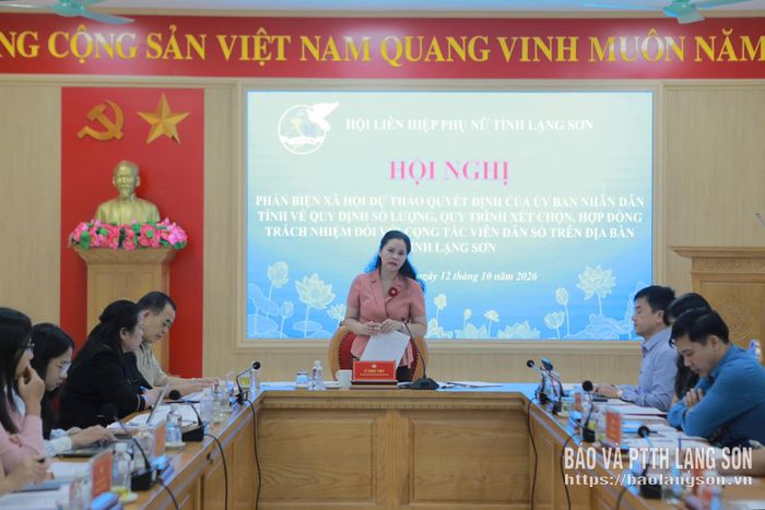 Lãnh đạo LHPN tỉnh phát biểu tại hội nghị
