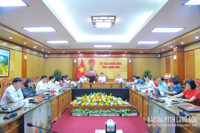 Các đại biểu dự họp tại điểm cầu tỉnh Lạng Sơn
