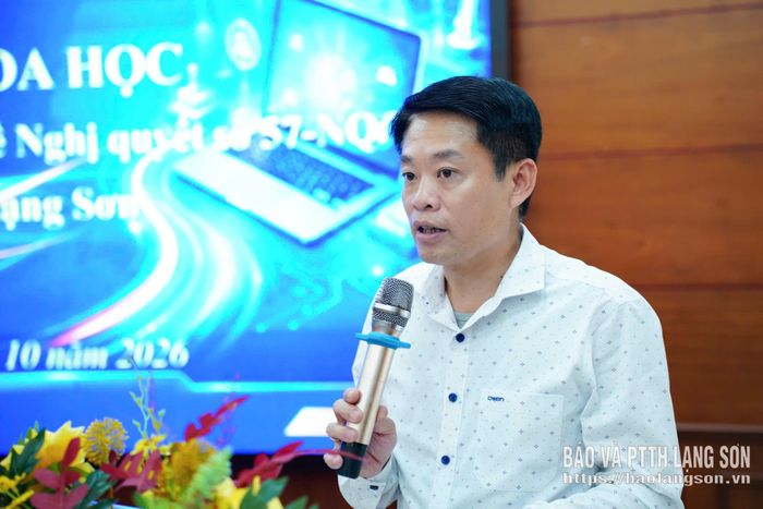 Lãnh đạo Sở Khoa học và Công nghệ phát biểu tại hội thảo