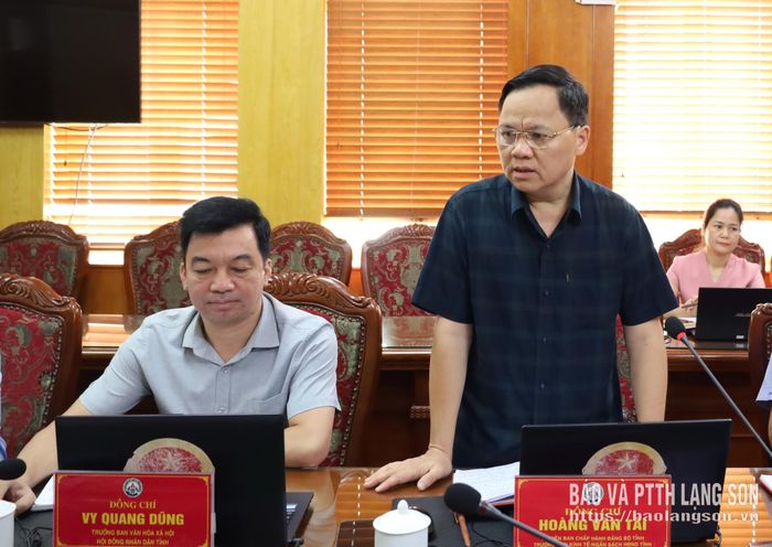 Lãnh đạo Ban Kinh tế - Ngân sách HĐND tỉnh phát biểu tại buổi làm việc