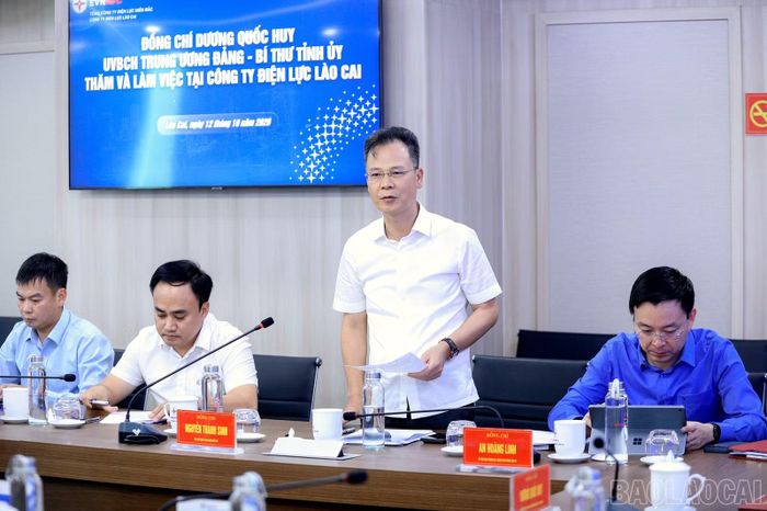Đồng chí Nguyễn Thành Sinh - Phó Chủ tịch UBND tỉnh phát biểu tại buổi làm việc.