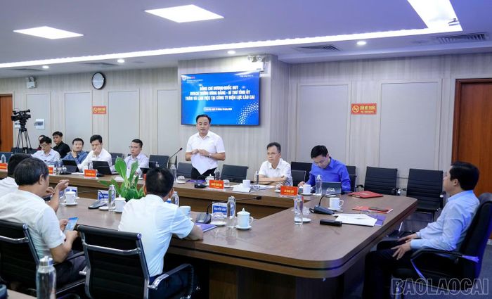 Lãnh đạo Sở Công Thương phát biểu tại buổi làm việc.