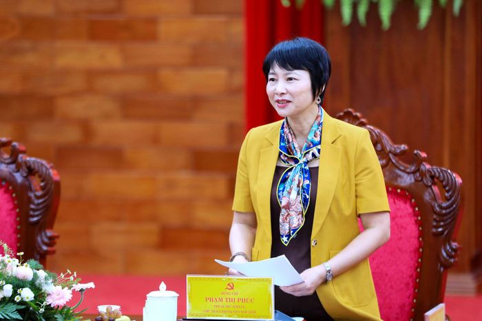 Phó Bí thư Tỉnh ủy, Chủ tịch Ủy ban MTTQ Việt Nam tỉnh Lâm Đồng Phạm Thị Phúc bày tỏ mong muốn các lực lượng cùng tham gia thực hiện hiệu quả nhiệm vụ bảo vệ nền tảng tư tưởng của Đảng trong tình hình mới