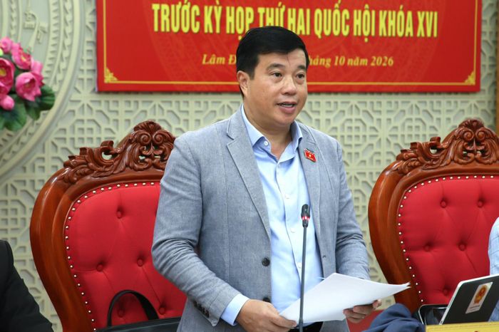 Đồng chí Y Thanh Hà Niê Kđăm, Ủy viên Ban Chấp hành Trung ương Đảng, Bí thư Tỉnh ủy, Trưởng Đoàn ĐBQH tỉnh Lâm Đồng phát biểu kết luận cuộc họp