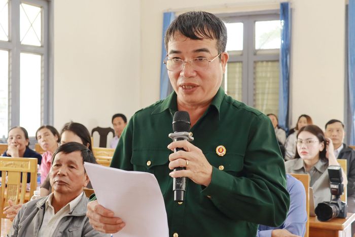 Cử tri Lê Đình Thanh, thôn Định An kiến nghị đại biểu HĐND tỉnh xem xét chủ trương cho Hội Cựu Chiến binh xã thành lập hợp tác xã để khai thác lợi thế của địa phương