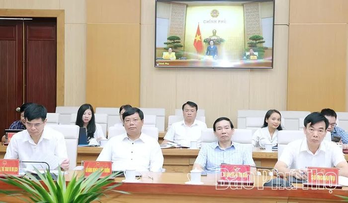 Các đại biểu dự hội nghị tại điểm cầu Phú Thọ.