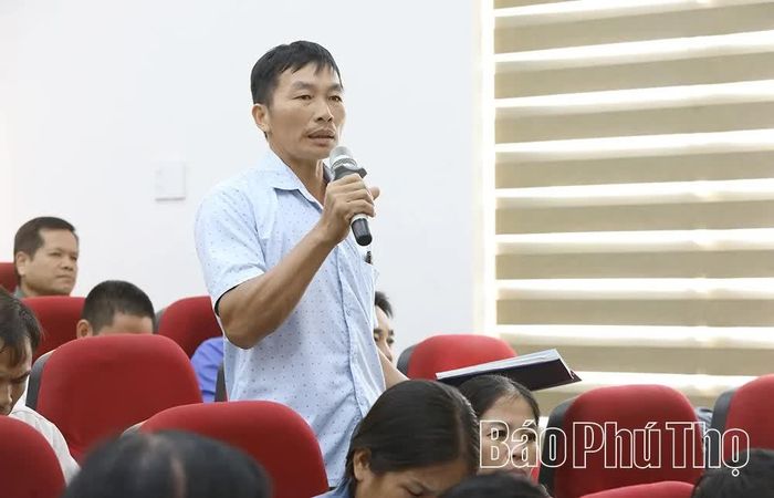 Cử tri các xã bày tỏ tâm tư, nguyện vọng tại hội nghị.