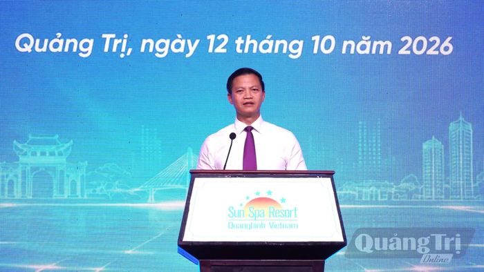 Đồng chí Vương Quốc Tuấn, Bí thư Tỉnh ủy phát biểu tại buổi gặp mặt - Ảnh: C.H