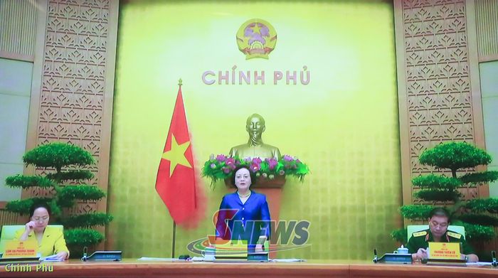 Đồng chí Phạm Thị Thanh Trà, Bí thư Trung ương Đảng, Phó Thủ tướng Chính phủ chủ trì hội nghị tại điểm cầu Trung ương.
