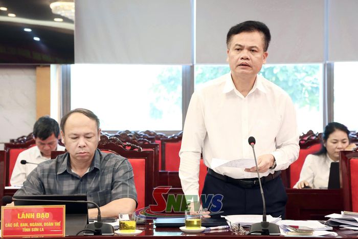 Lãnh đạo Sở Nông nghiệp và Môi trường phát biểu ý kiến.