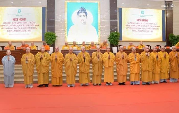 Trưởng các Ban chuyên môn, Phân ban và Văn phòng Ban Trị sự, Tổ sự kiện thuộc Ban Trị sự GHPGVN TP.HCM - Ảnh: Bảo Toàn