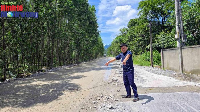  Ông Trần Viết Tư cho biết, xe chở đá chạy ngang nhà tôi phóng nhanh, gặp gờ phanh gấp khiến đá rơi vãi trước cổng nhà, gây mất an toàn giao thông. 