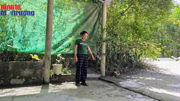  Bà Nguyễn Thị Thắm cho biết, ngoài việc các mỏ đá nổ mình gây nứt nhà, bụi bặm thì trời mưa kéo theo bùn đất bẩn trôi vào sân nhà. 