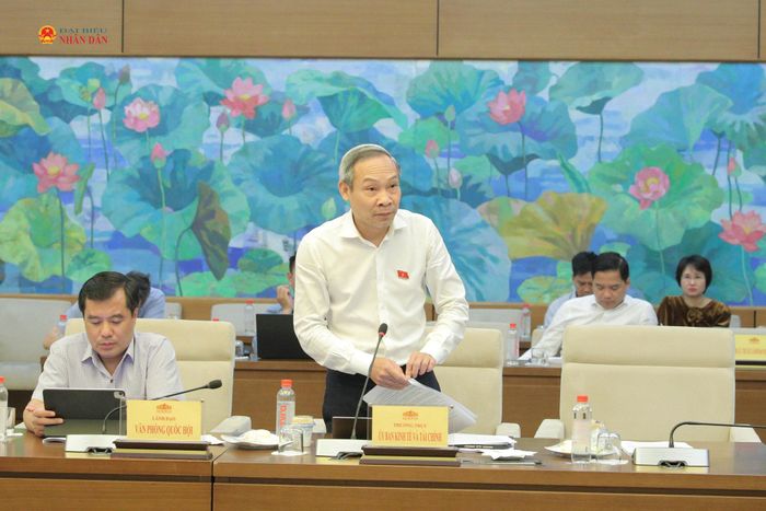 ĐBQH hoạt động chuyên trách tại Ủy ban Kinh tế và Tài chính Phan Đức Hiếu phát biểu tại cuộc làm việc