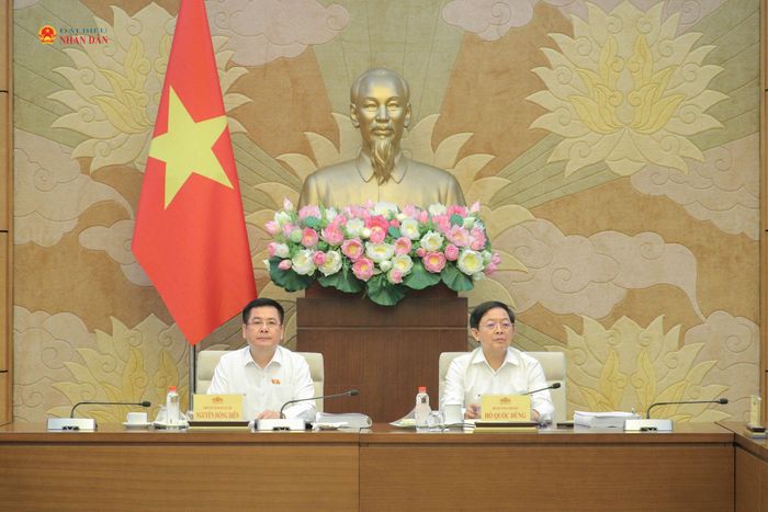 Phó Chủ tịch Quốc hội Nguyễn Hồng Diên và Phó Thủ tướng Chính phủ Hồ Quốc Dũng đồng chủ trì cuộc làm việc