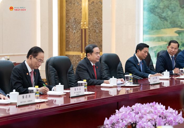 Chủ tịch Quốc hội Trần Thanh Mẫn phát biểu tại cuộc hội kiến