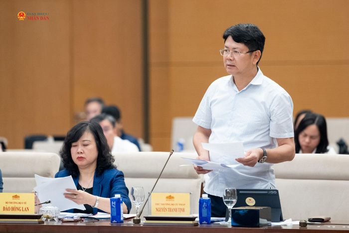 Thứ trưởng Bộ Tư pháp Nguyễn Thanh Tịnh phát biểu
