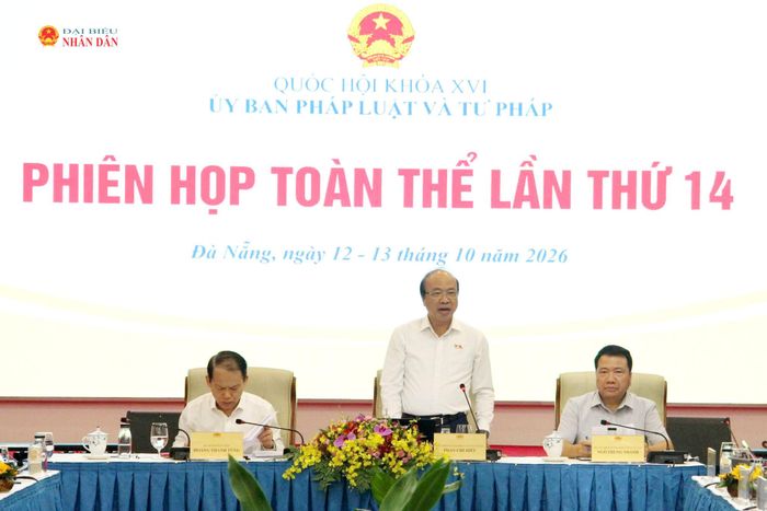 Chủ nhiệm Ủy ban Pháp luật và Tư pháp Phan Chí Hiếu phát biểu tại phiên họp