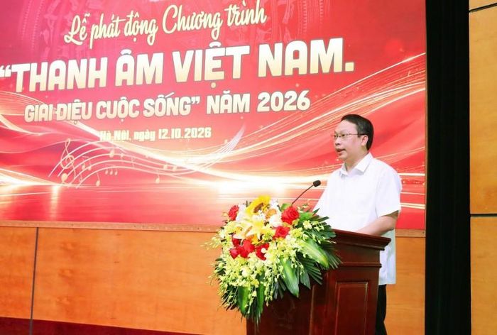 Thứ trưởng Bộ Văn hóa, Thể thao và Du lịch Nguyễn Huy Dũng phát biểu tại buổi lễ. Ảnh: Bộ Văn hoá, Thể thao và Du lịch.