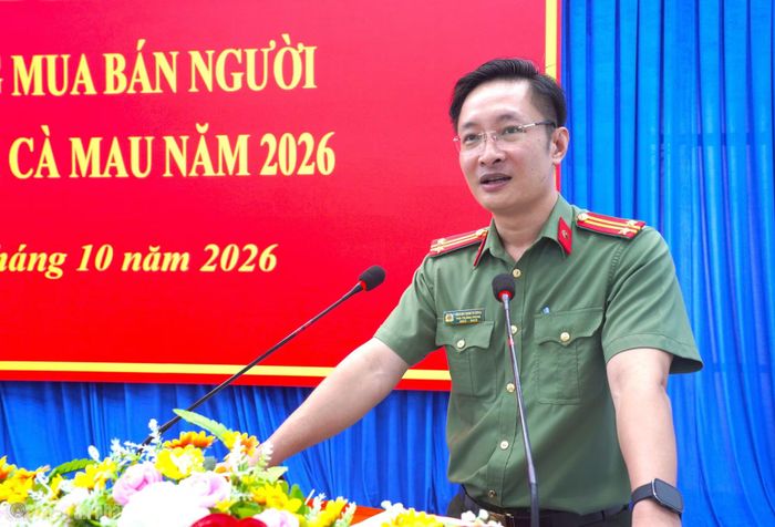 Đại diện Công an tỉnh Cà Mau kêu gọi người dân nâng cao cảnh giác trước tội phạm mua bán người.