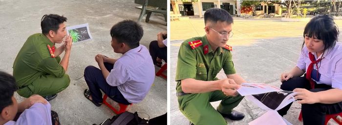 Công tác tuyên truyền phòng chống ma túy tại các trường học được Công an xã Vạn Thắng triển khai bằng phương pháp trực quan sinh động.