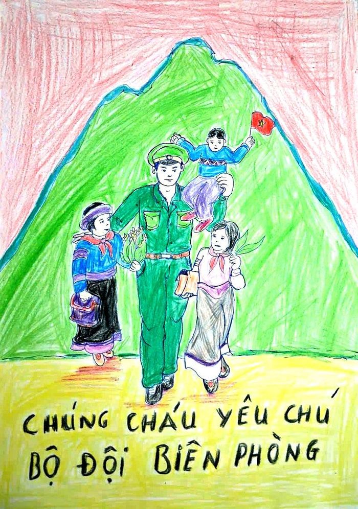 Chúng cháu yêu chú Bộ đội Biên phòng.