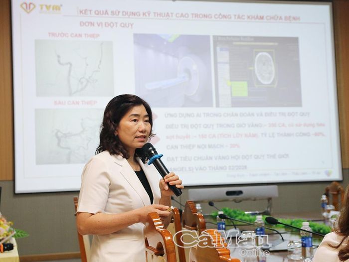Bác sĩ Đặng Ngọc Thể, Giám đốc Bệnh viện Đa khoa Thanh Vũ MEDIC Bạc Liêu, giới thiệu quy mô hoạt động và những kết quả nổi bật trong công tác khám, chữa bệnh.