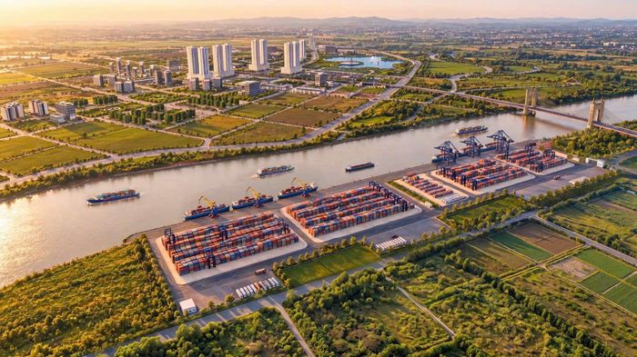 Vị trí Cảng Giang Biên trên hành lang đường thủy sông Đuống – sông Hồng, kết nối Hà Nội với Hải Phòng, Quảng Ninh và hệ thống cảng biển phía Bắc.