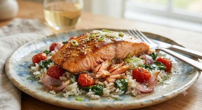 Cá hồi rất giàu vitamin D. Ảnh minh họa AI
