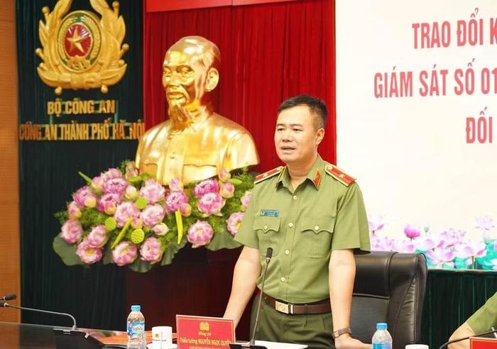 Thiếu tướng Nguyễn Ngọc Quyền phát biểu tại hội nghị