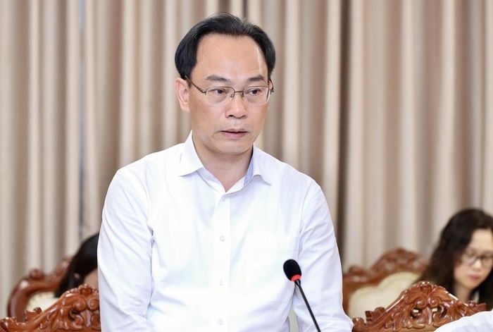 Bộ trưởng Bộ GDĐT Hoàng Minh Sơn phát biểu tại hội nghị. Ảnh: Bộ GDĐT