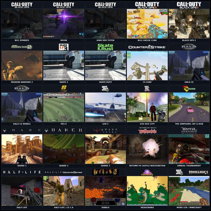  Danh sách các tựa game nổi bật được dựng lại trên nền web. Ảnh: RadiantOpti/X. 