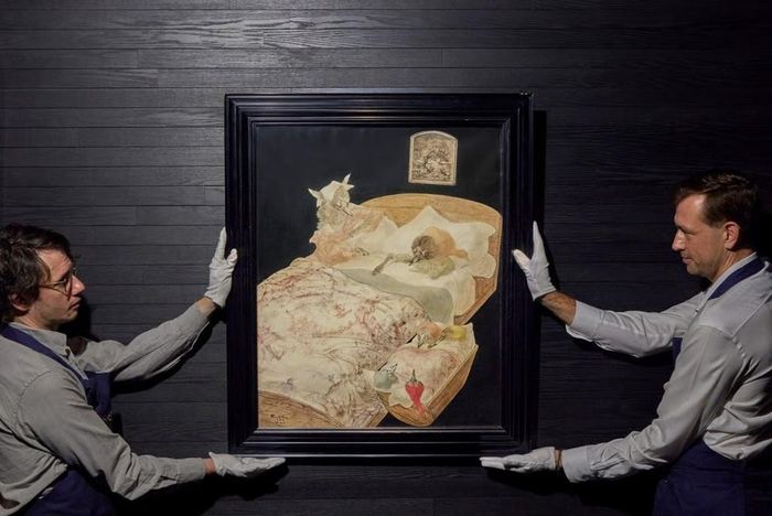  Bức Le Rêve (Hommage à La Fontaine) (1949) của Leonard Tsuguharu Foujita được bán tại Sotheby's ở Hong Kong vào ngày 28/9. Ảnh: Sotheby's. 