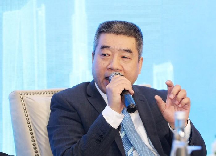 Ông Lê Quang Vũ, Giám đốc Công ty Cổ phần phát triển nội dung Blue C tham luận với chủ đề "Văn hóa đổi mới sáng tạo - yếu tố quyết định năng lực cạnh tranh của doanh nghiệp"