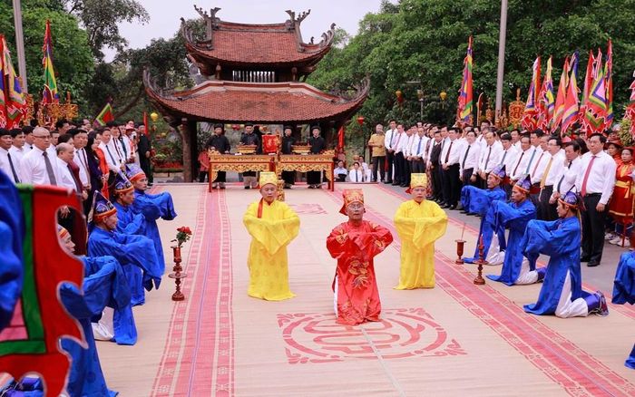 Nghi thức tế lễ tại Đền thờ Quốc Tổ Lạc Long Quân trong dịp Giỗ Tổ Hùng Vương năm 2026 được tổ chức trang nghiêm. Ảnh: Hoàng Hùng – TTXVN