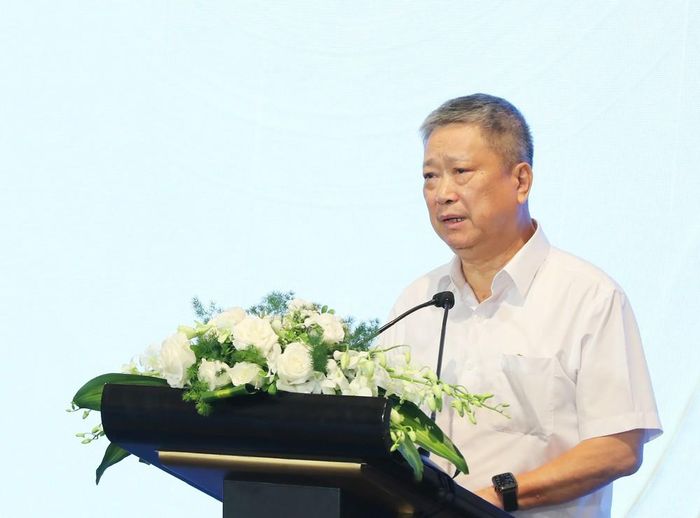 Ông Hồ Anh Tuấn, Chủ tịch Hiệp hội Phát triển Văn hóa Doanh nghiệp Việt Nam phát biểu tại Diễn đàn. Ảnh: BTC