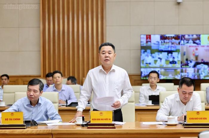 Phó Thống đốc Ngân hàng Nhà nước Việt Nam Nguyễn Ngọc Cảnh báo cáo - Ảnh: chinhphu.vn/Phương Nguyên