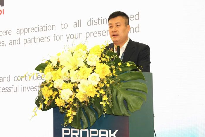 Ông Chu Việt Cường, đại diện Cục Công nghiệp (Bộ Công thương) phát biểu tại lễ khai mạc. (Ảnh: Bảo Ngân)