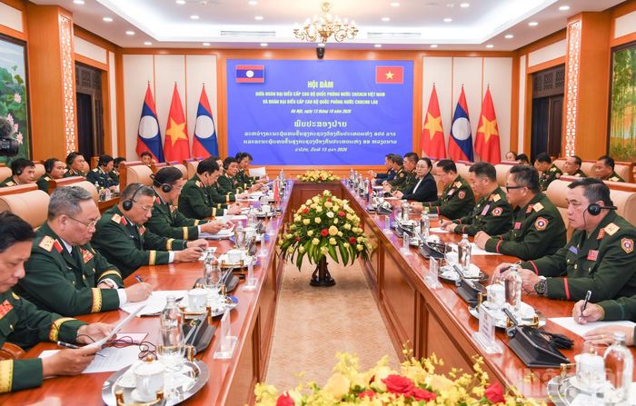 Quang cảnh hội đàm. (Ảnh: THẾ ĐẠI)
